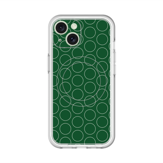 スリムプロテクションプレミアムケース with MagSafe［ Dot Circle - Green ］