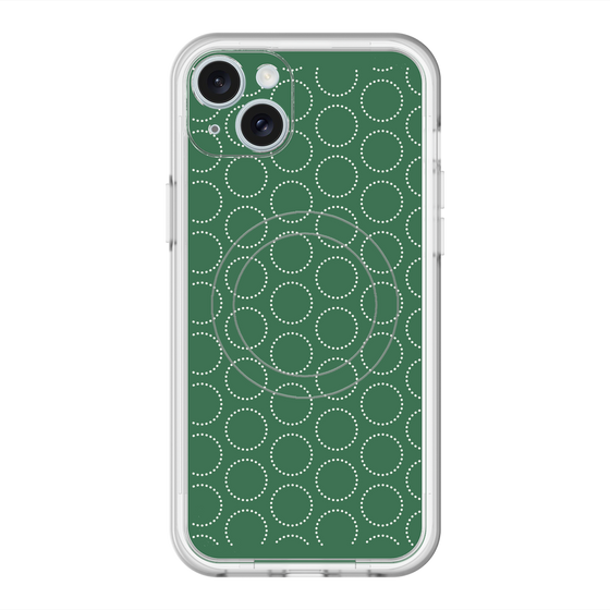 スリムプロテクションプレミアムケース with MagSafe［ Dot Circle - Green ］