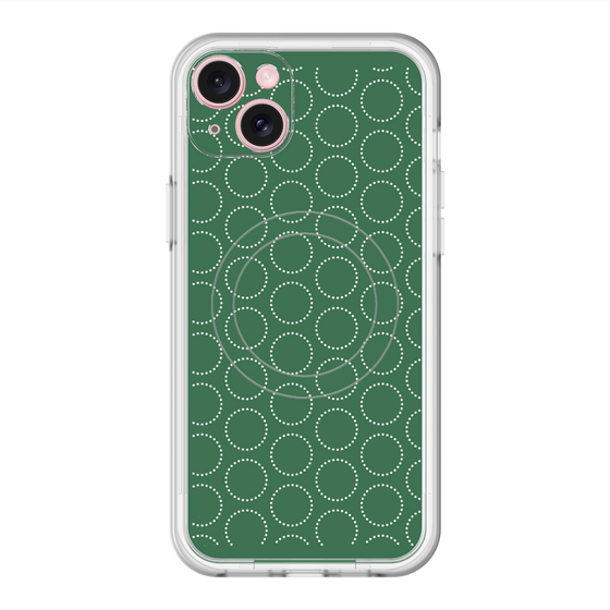 スリムプロテクションプレミアムケース with MagSafe［ Dot Circle - Green ］