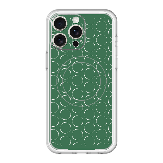 スリムプロテクションプレミアムケース with MagSafe［ Dot Circle - Green ］