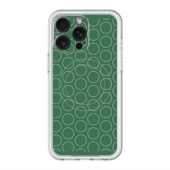 スリムプロテクションプレミアムケース with MagSafe［ Dot Circle - Green ］