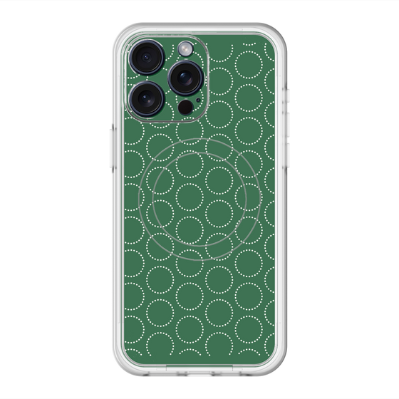 スリムプロテクションプレミアムケース with MagSafe［ Dot Circle - Green ］