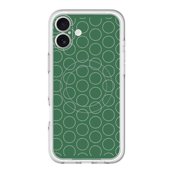 スリムプロテクションプレミアムケース with MagSafe［ Dot Circle - Green ］