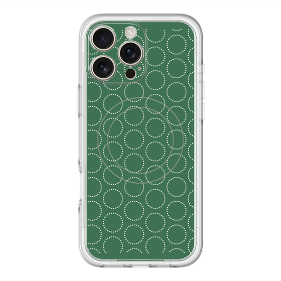 スリムプロテクションプレミアムケース with MagSafe［ Dot Circle - Green ］