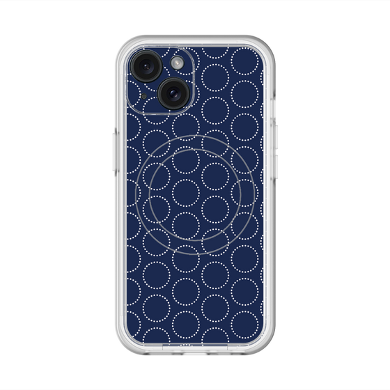 スリムプロテクションプレミアムケース with MagSafe［ Dot Circle - Navy ］