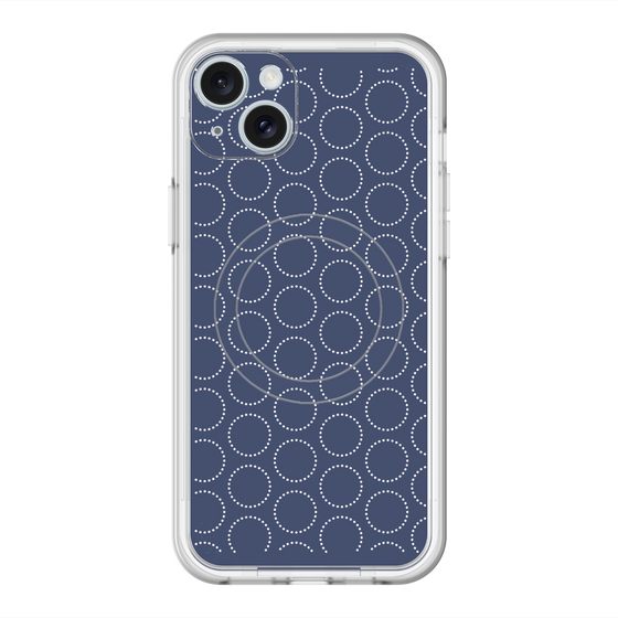 スリムプロテクションプレミアムケース with MagSafe［ Dot Circle - Navy ］