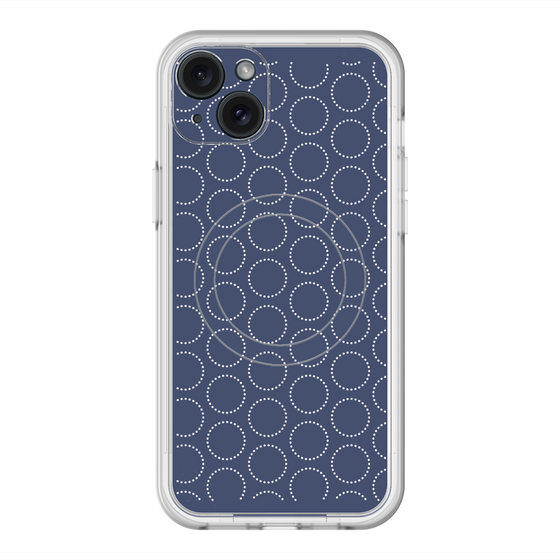 スリムプロテクションプレミアムケース with MagSafe［ Dot Circle - Navy ］