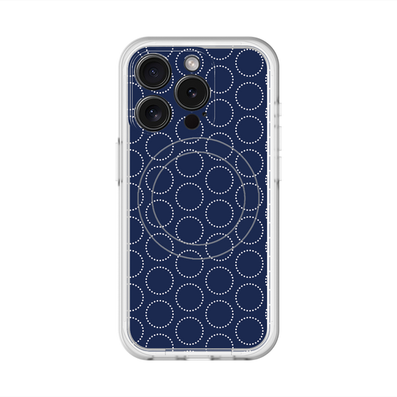 スリムプロテクションプレミアムケース with MagSafe［ Dot Circle - Navy ］