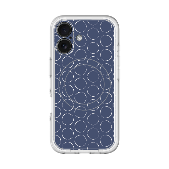 スリムプロテクションプレミアムケース with MagSafe［ Dot Circle - Navy ］