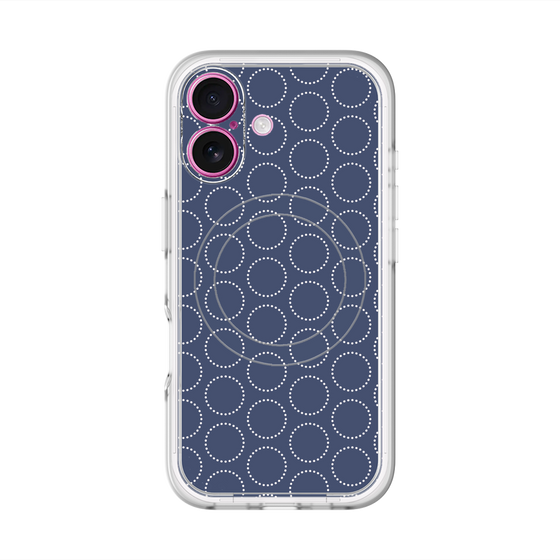 スリムプロテクションプレミアムケース with MagSafe［ Dot Circle - Navy ］