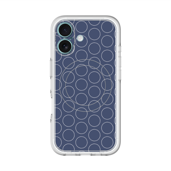 スリムプロテクションプレミアムケース with MagSafe［ Dot Circle - Navy ］