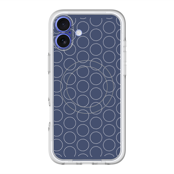スリムプロテクションプレミアムケース with MagSafe［ Dot Circle - Navy ］