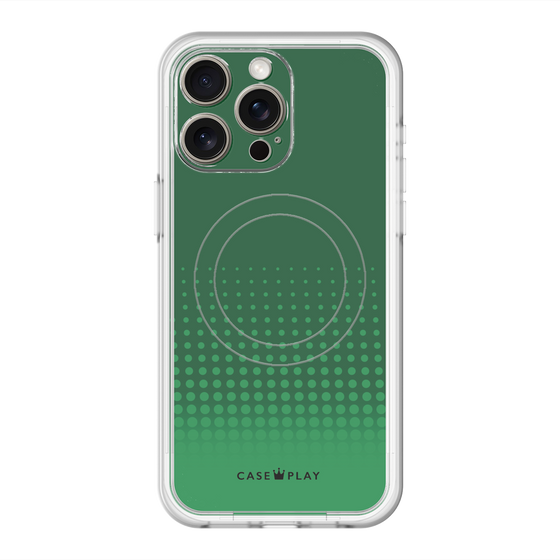 スリムプロテクションプレミアムケース with MagSafe［ Dot Gradation - Green ］