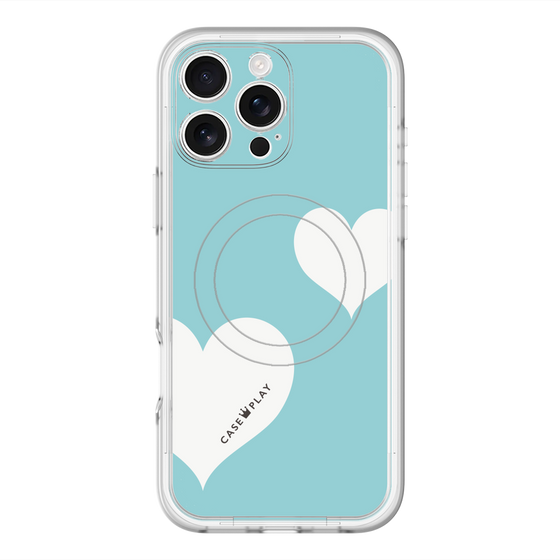 スリムプロテクションプレミアムケース with MagSafe［ Two Hearts - Blue ］