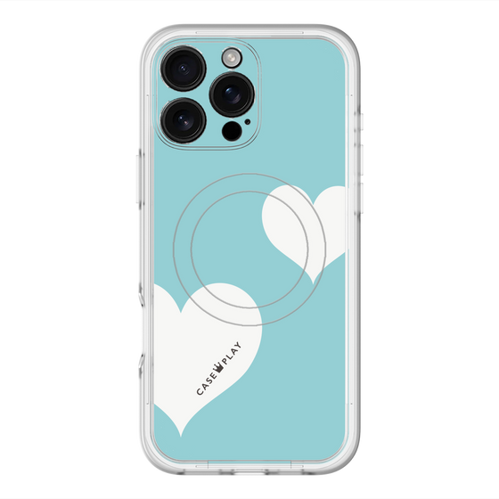スリムプロテクションプレミアムケース with MagSafe［ Two Hearts - Blue ］