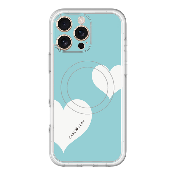 スリムプロテクションプレミアムケース with MagSafe［ Two Hearts - Blue ］