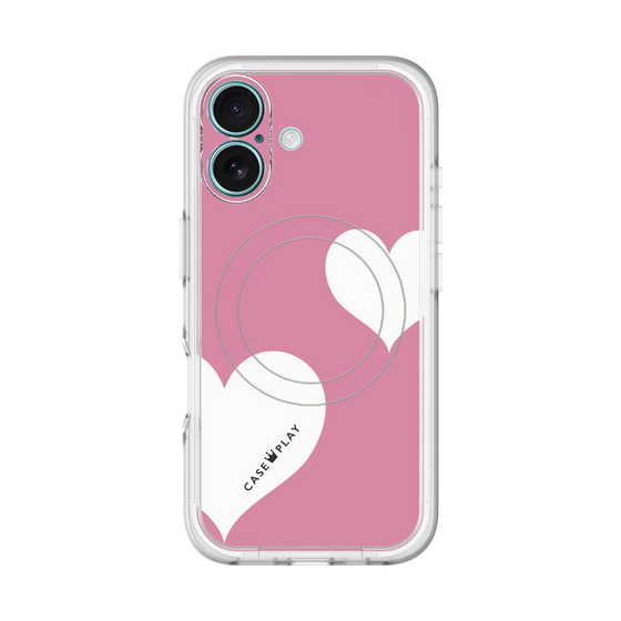 スリムプロテクションプレミアムケース with MagSafe［ Two Hearts - Pink ］