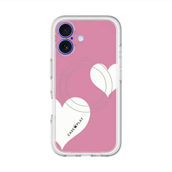 スリムプロテクションプレミアムケース with MagSafe［ Two Hearts - Pink ］