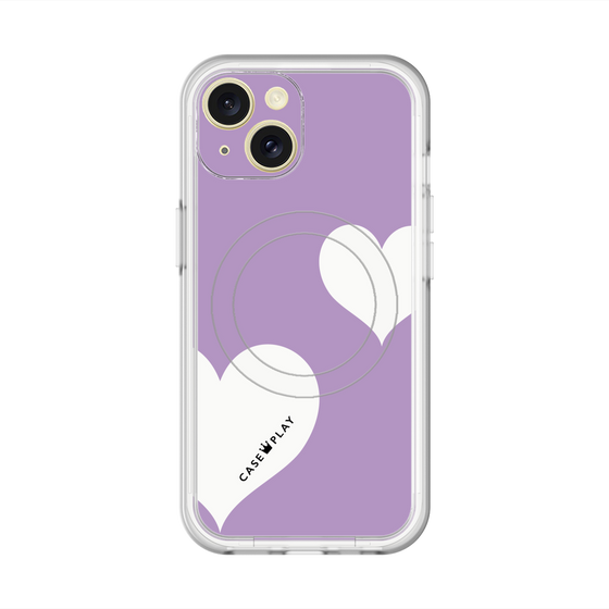 スリムプロテクションプレミアムケース with MagSafe［ Two Hearts - Purple ］