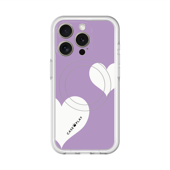 スリムプロテクションプレミアムケース with MagSafe［ Two Hearts - Purple ］