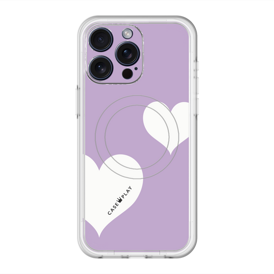スリムプロテクションプレミアムケース with MagSafe［ Two Hearts - Purple ］