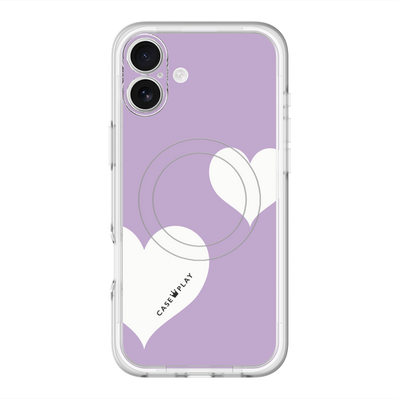 スリムプロテクションプレミアムケース with MagSafe［ Two Hearts - Purple ］