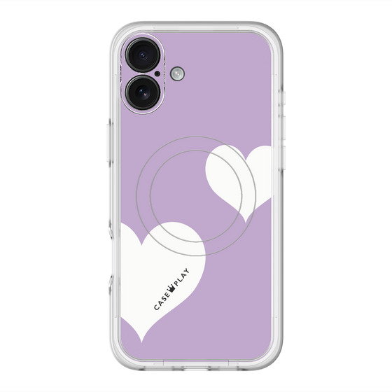 スリムプロテクションプレミアムケース with MagSafe［ Two Hearts - Purple ］