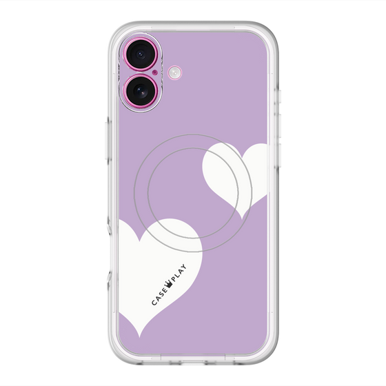 スリムプロテクションプレミアムケース with MagSafe［ Two Hearts - Purple ］