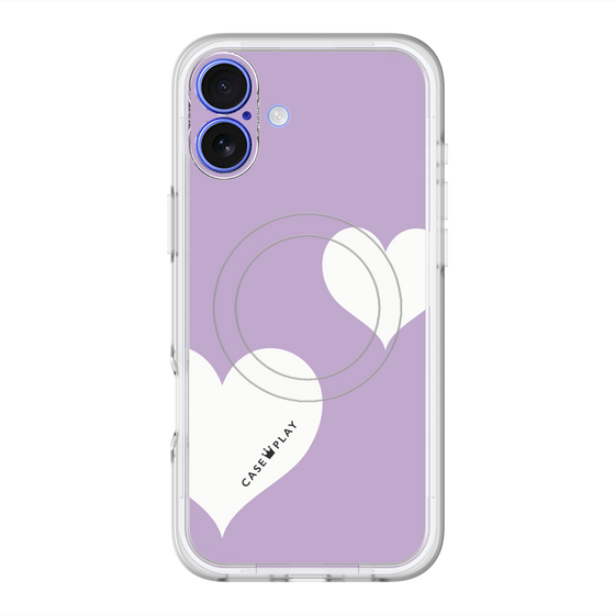 スリムプロテクションプレミアムケース with MagSafe［ Two Hearts - Purple ］