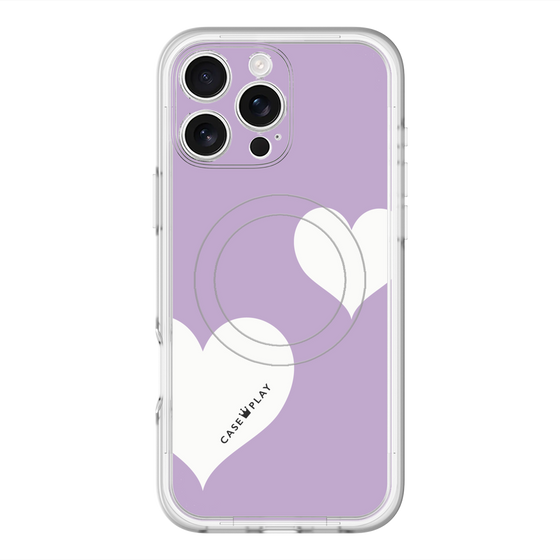 スリムプロテクションプレミアムケース with MagSafe［ Two Hearts - Purple ］