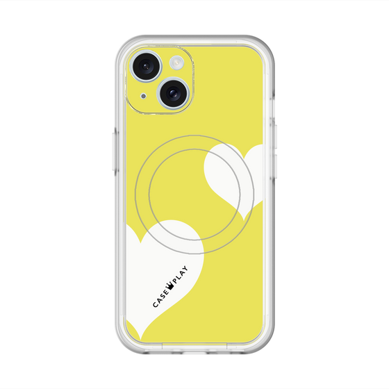スリムプロテクションプレミアムケース with MagSafe［ Two Hearts - Yellow ］