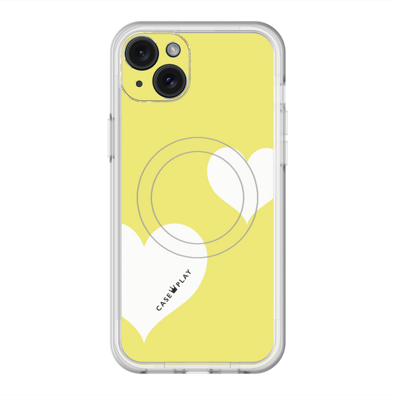 スリムプロテクションプレミアムケース with MagSafe［ Two Hearts - Yellow ］