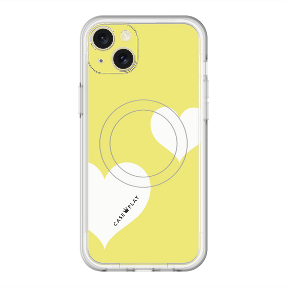 スリムプロテクションプレミアムケース with MagSafe［ Two Hearts - Yellow ］