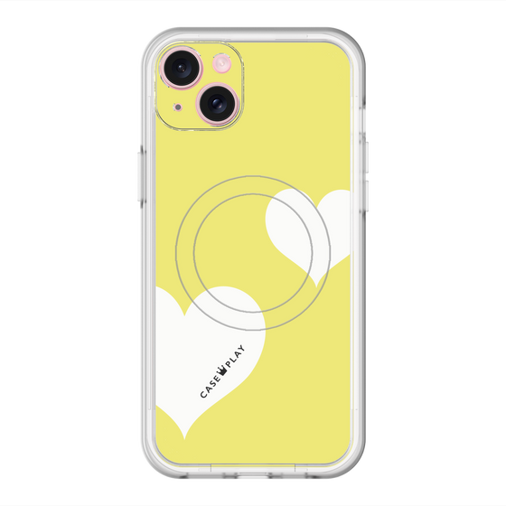 スリムプロテクションプレミアムケース with MagSafe［ Two Hearts - Yellow ］