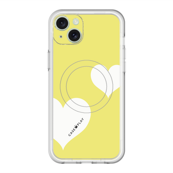 スリムプロテクションプレミアムケース with MagSafe［ Two Hearts - Yellow ］
