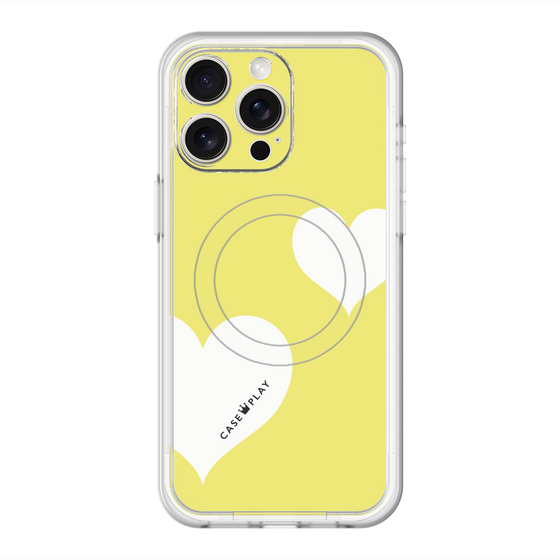 スリムプロテクションプレミアムケース with MagSafe［ Two Hearts - Yellow ］