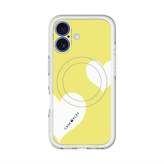 スリムプロテクションプレミアムケース with MagSafe［ Two Hearts - Yellow ］