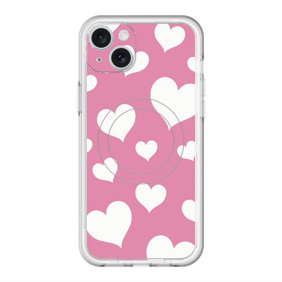 スリムプロテクションプレミアムケース with MagSafe［ Dot Hearts - Pink ］