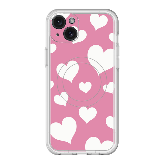 スリムプロテクションプレミアムケース with MagSafe［ Dot Hearts - Pink ］