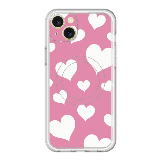 スリムプロテクションプレミアムケース with MagSafe［ Dot Hearts - Pink ］