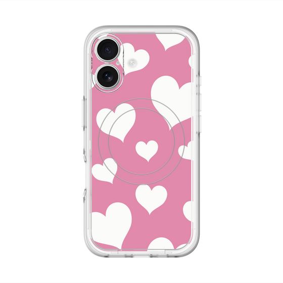スリムプロテクションプレミアムケース with MagSafe［ Dot Hearts - Pink ］