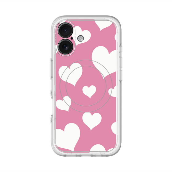 スリムプロテクションプレミアムケース with MagSafe［ Dot Hearts - Pink ］