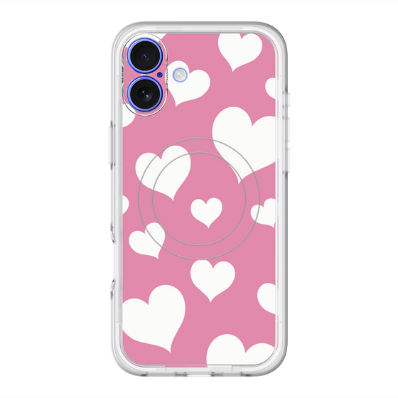 スリムプロテクションプレミアムケース with MagSafe［ Dot Hearts - Pink ］