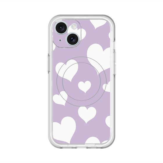 スリムプロテクションプレミアムケース with MagSafe［ Dot Hearts - Purple ］
