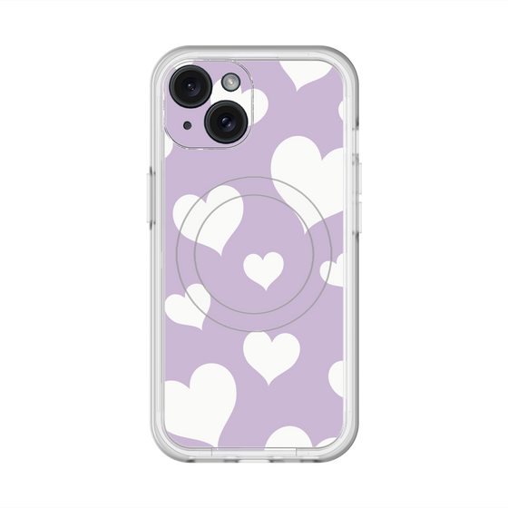 スリムプロテクションプレミアムケース with MagSafe［ Dot Hearts - Purple ］