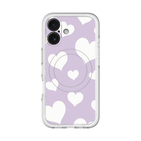 スリムプロテクションプレミアムケース with MagSafe［ Dot Hearts - Purple ］