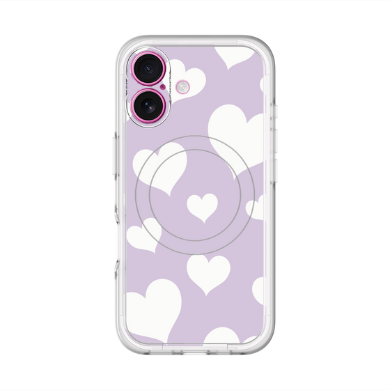 スリムプロテクションプレミアムケース with MagSafe［ Dot Hearts - Purple ］