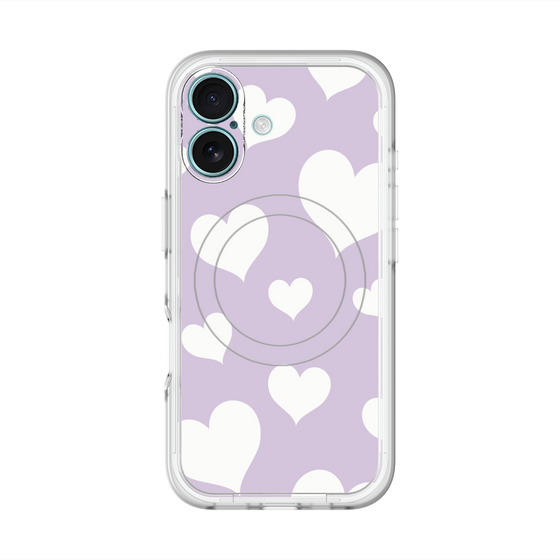 スリムプロテクションプレミアムケース with MagSafe［ Dot Hearts - Purple ］