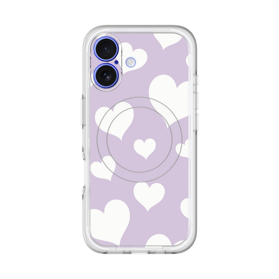 スリムプロテクションプレミアムケース with MagSafe［ Dot Hearts - Purple ］