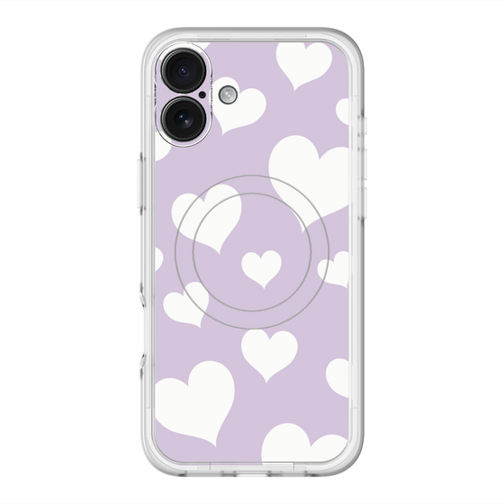 スリムプロテクションプレミアムケース with MagSafe［ Dot Hearts - Purple ］